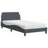 vidaXL Postelja z vzmetnico Dover temno siva 100x200 cm žamet