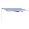 vidaXL Ročno zložljiva tenda z LED lučmi 400x300 cm modra in bela