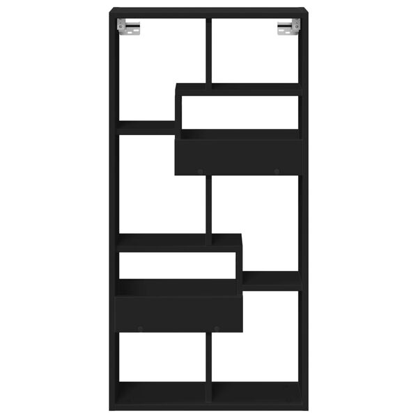 vidaXL Stenska omarica črna 50x15x100 cm inženirski les