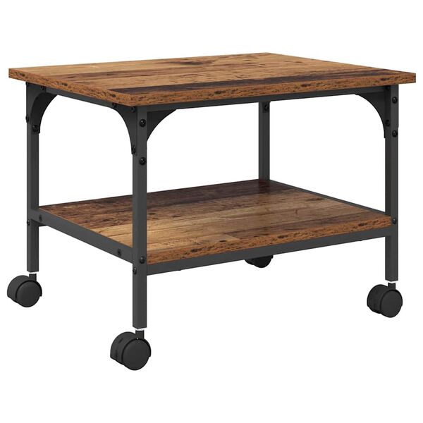 vidaXL Stojalo za tiskalnik Star les 50 x 40 x 38 cm Konstruiran les