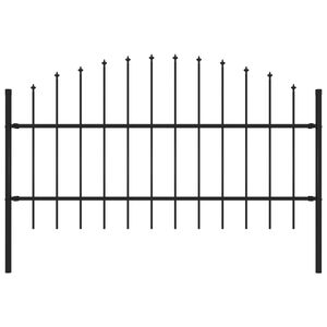 vidaXL Vrtna ograja s suličastim vrhom jeklo 181x100 cm črne barve