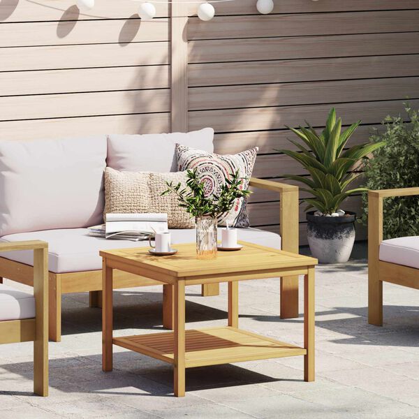 vidaXL Stranska miza Olje naravno 60 x 60 x 45 cm Masiven les akacije