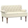 vidaXL Dvojnica s gumbi Krem 120 x 65 x 77 cm Umetno usnje