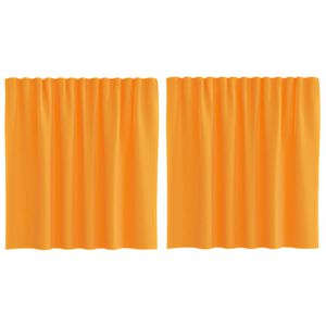 vidaXL Voile zavese z zankami 2 kosa oranžne 140x140 cm