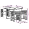 vidaXL Vrtna jedilna garnitura 5-delna z blazinami bež poli ratan