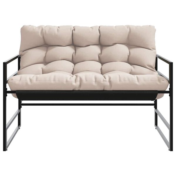 vidaXL Vrtna klop z blazino taupe 113 cm jeklo