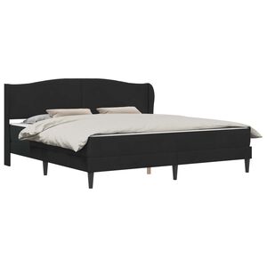 vidaXL Konstrukcija postelje z vzglavjem Črna 200 x 200 cm Žamet