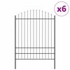 vidaXL Vrtna ograja 6 pcs Siva 170 x 225 cm Pra&scaron;no lakirano jeklo