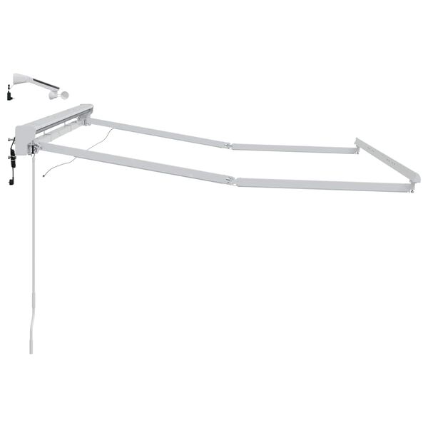 vidaXL Električna nadstre&scaron;nica s profili LED Bela 3 x 2 m Aluminij