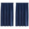 vidaXL Zatemnitvene zavese 2 pcs Temno modra 140 x 140 cm Žamet