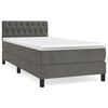 vidaXL Box spring postelja z vzmetnico temno siva 90x200 cm žamet