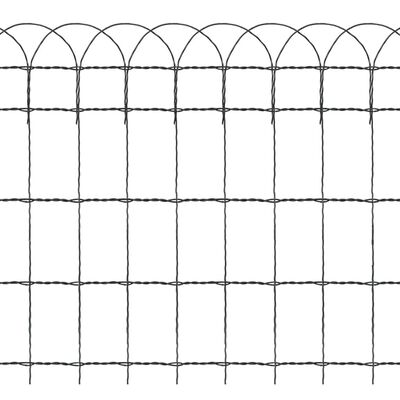 vidaXL Vrtna mejna ograja železo s prašnim premazom 10x0,65 m