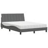 vidaXL Postelja z vzmetnico Hanko temno siv 140x190 cm blago