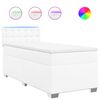 vidaXL Box spring postelja z vzmetnico bel 100x200 cm umetno usnje