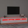 vidaXL TV omarica z LED lučkami bela 240x35x40 cm