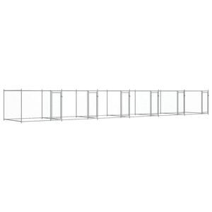 vidaXL Pasji boks z vrati siv 12x2x1,5 m pocinkano jeklo