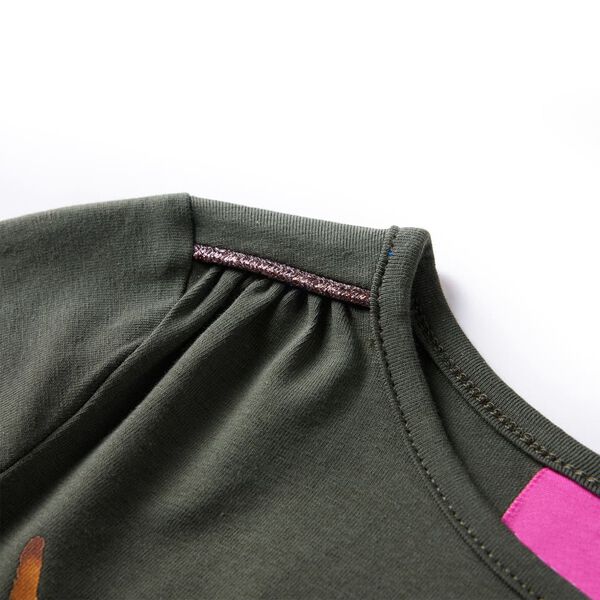 Otro&scaron;ka majica z dolgimi rokavi kaki 128