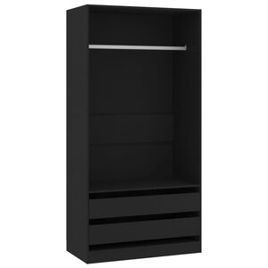 vidaXL Garderobna omara črna 100x50x200 cm iverna plo&scaron;ča