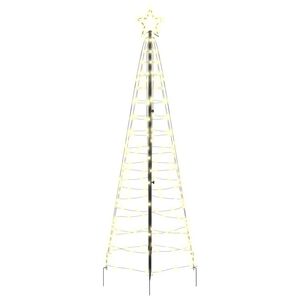vidaXL LED božično drevesce 250 cm 390 LED Toplo bela Jeklo Toplo bela