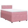 vidaXL Box spring postelja z vzmetnico roza 120x200 cm žamet