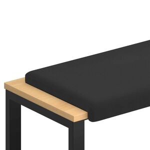 vidaXL Blazina za klop Teksturni žamet Črna Globina 35 cm