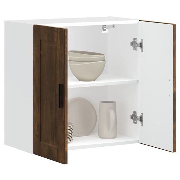 vidaXL Kuhinjska stenska omarica Porto dimljen hrast inženirski les