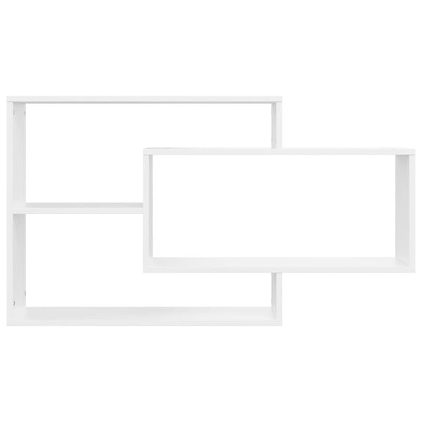 vidaXL Stenske police bele 104x20x58,5 cm inženirski les