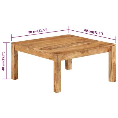 vidaXL Klubska mizica 80x80x40 cm trden akacijev les