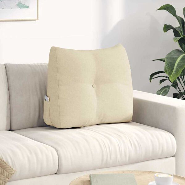vidaXL Poglavni vzglavnik krema 60 x 24 x 50 cm blago
