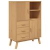 vidaXL Visoka komoda OLDEN rjava 85x43x125 cm trdna borovina