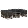 vidaXL Vrtna sedežna garnitura 10 kos Siva 100 x 55 x 73 cm poli ratan