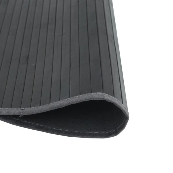 vidaXL Preproga okrogla siva 100 cm bambus
