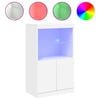 vidaXL Komoda z LED lučkami bela 60,5x37x100 cm