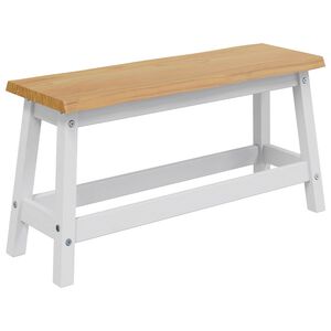 VidaXL Jedilna klop EKAI Bela 91,5 x 29 x 45,5 cm Trdna borovina