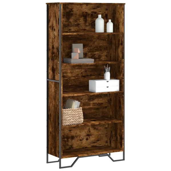 vidaXL Knjižna omara dimljeni hrast 80x31x169 cm inženirski les