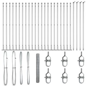 vidaXL Steber ograje. Srebrna