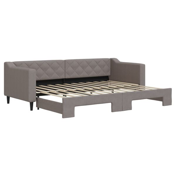 vidaXL Izvlečna dnevna postelja temno taupe 80x200 cm blago