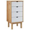 vidaXL Predalnik OTTA rjav in bel 45x39x90 cm trdna borovina