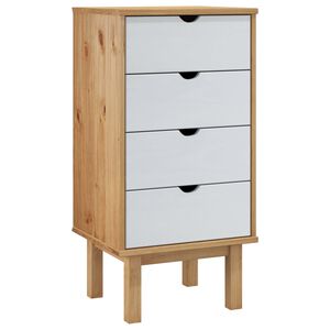 vidaXL Predalnik OTTA rjav in bel 45x39x90 cm trdna borovina