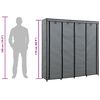 vidaXL Garderobna omara s 4 predelki siva 175x45x170 cm