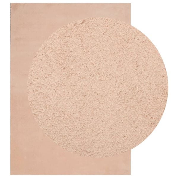 vidaXL Preproga s kratkimi vlakni mehka pralna rožnata 160x230 cm