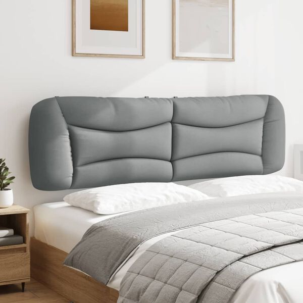 vidaXL Blazina za vzglavje Hvar svetlo siva 180 cm blago