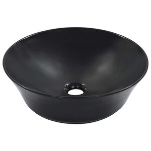 vidaXL Umivalnik 41x12,5 cm keramičen črn