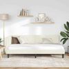 vidaXL Kotna postelja z vzglavjem krema 90 x 190 cm Žamet