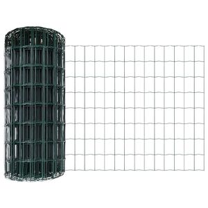 vidaXL Evropska ograja z drogom 10 x 0,4 m Jeklo s PVC premazom Zelena