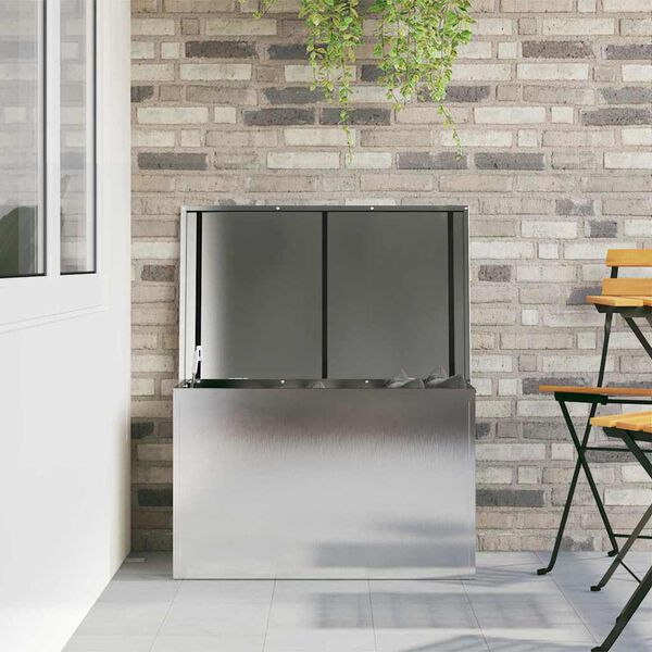 vidaXL Zunanja shranjevalna škatla srebrna 80 x 50,5 x 50 cm Jeklo