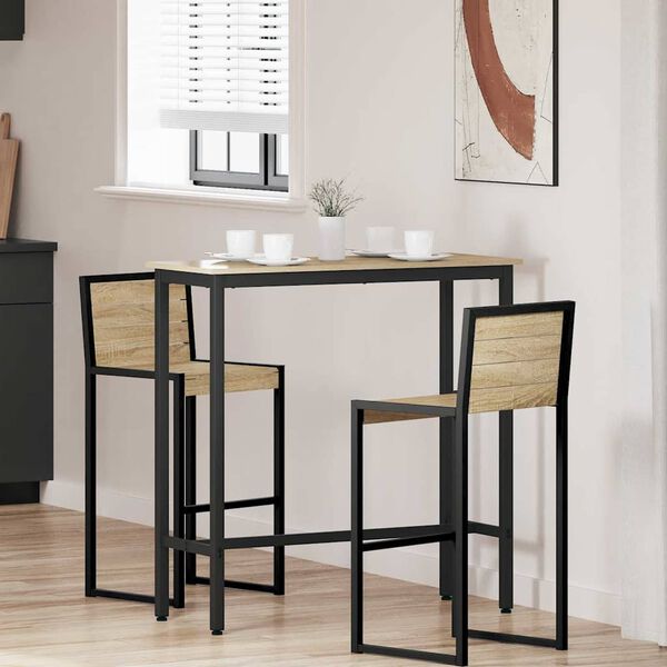 vidaXL miza Sonoma hrast 100 x 40 x 100,5 cm Inženirski les in jeklo