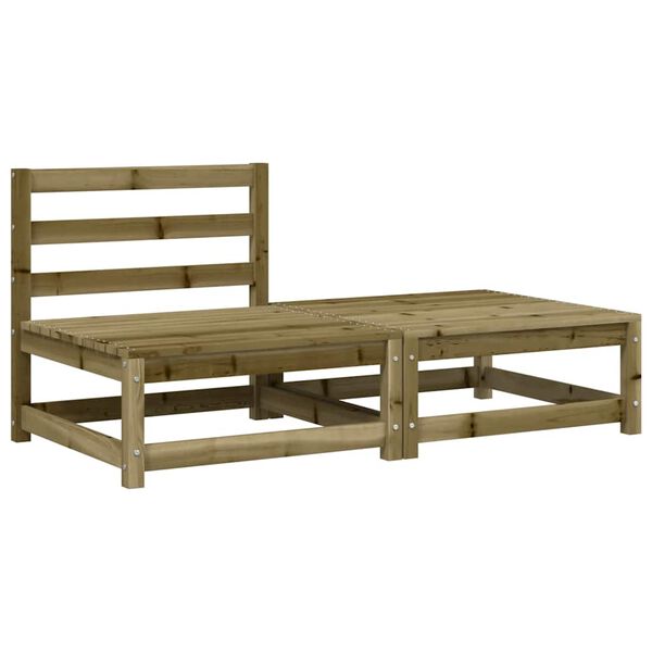 vidaXL Vrtni kavč brez naslonjal z blazinami in stolčkom za noge