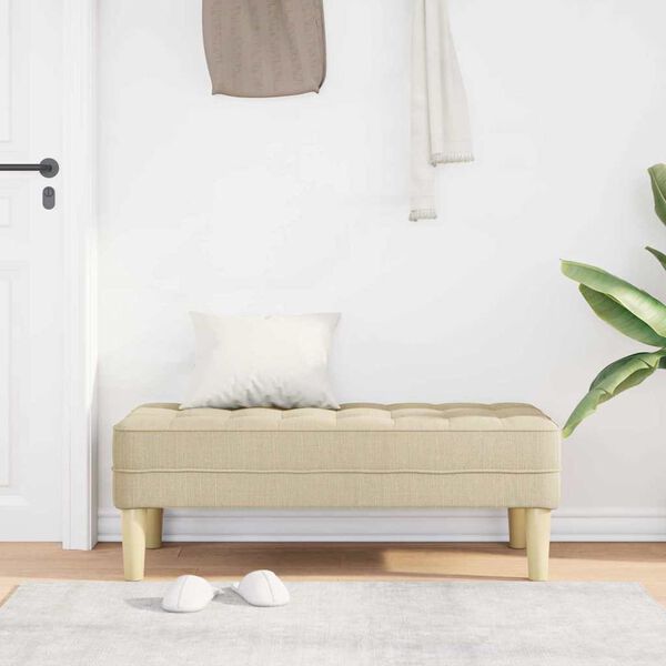 vidaXL klop z blazino krema 113 x 57 x 39 cm blago