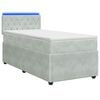 vidaXL Postelja boxspring z vzmetnico Svetlo siva 80 x 200 cm Žamet